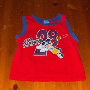 Disney Red and Blue Vintage Mickey Mouse Kids Tank Top Size 2T